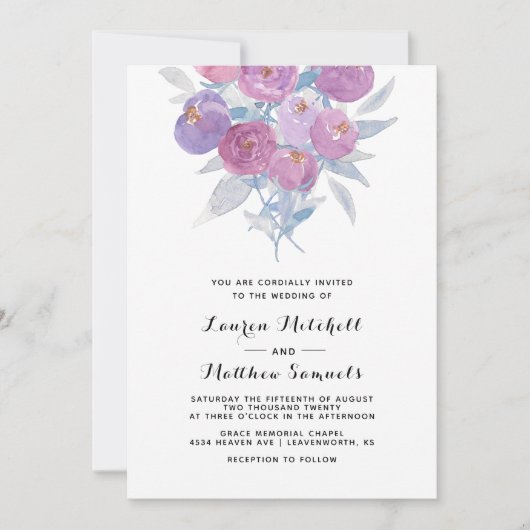 Spring Floral Wedding Uitnodiging (Voorkant)