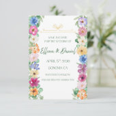Spring Floral Wildflower save the date (Debout devant)