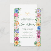 Spring Floral Wildflower save the date (Devant / Derrière)
