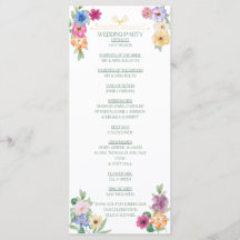 Spring Floral wildflower wedding program