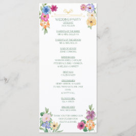 Spring Floral wildflower wedding program Programma