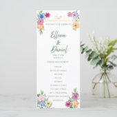 Spring Floral wildflower wedding program Programma (Staand voorkant)