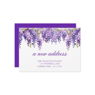 Spring Floral Wisteria Nieuw adres aankondiging