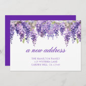 Spring Floral Wisteria Nouveau Faire-part d'adress (Devant / Derrière)