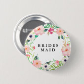 Spring Florals Bridesmaid Wedding Ronde Button 5,7 Cm (Voorkant /achterkant)