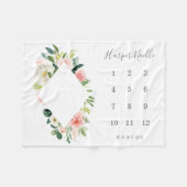 Spring Florals Diamond Baby Milestone Blanket Fleece Deken (Voorkant (Horizontaal))