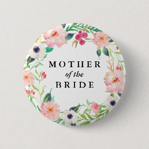 Spring Florals moeder van het bruidshuwelijk Ronde Button 5,7 Cm