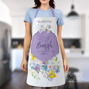 Spring Florals Schrift Elegant gepersonaliseerd Schort