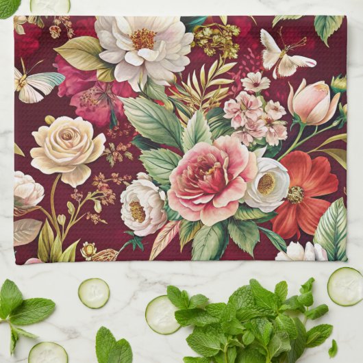 Spring Florals Theedoek (Gevouwen)