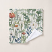 Spring Flower Blossoms Waterverf Art Bad Handdoek (Wasdoekje)