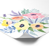 Spring Flower Bouquet | bloemen Waterverf Poster (Hoek)