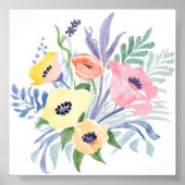 Spring Flower Bouquet | bloemen Waterverf Poster (Voorkant)