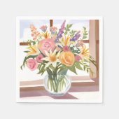 Spring Flower Bouquet |  Kaart Servet (Voorkant)