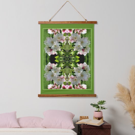 Spring Flower Crabapple Blossoms Abstract Hangend Wandkleed (Slaapkamer)