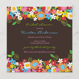 Spring Flower Garden Daisies Vrijgezellenfeest Inv Kaart