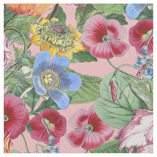 Spring Flower Garden Pattern Stof (Close Up)