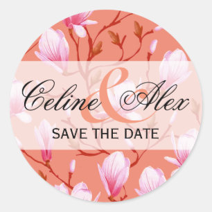 Spring Flower Garden Save the Date   meloen Ronde Sticker