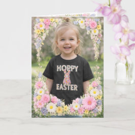 Spring Flower Happy Easter Personalized Photo Kaart