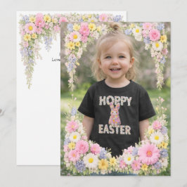 Spring Flower Happy Easter Personalized Photo Kaart