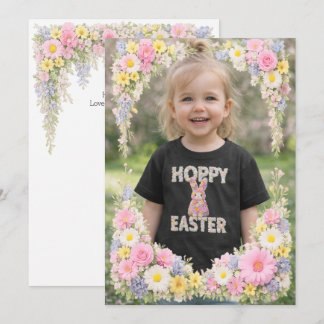 Spring Flower Happy Easter Personalized Photo Kaart