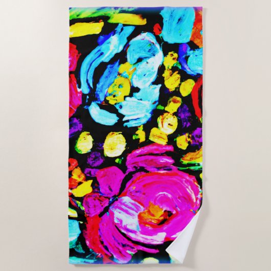 "Spring Flower" (Lentevloer) — Koop nu Strandlaken (Voorkant)