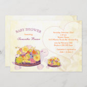 Spring Flower Turtles Baby shower Kaart (Voorkant / Achterkant)