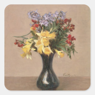 Spring Flowers, 1869 (olie op canvas) Vierkante Sticker