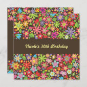 Spring Flowers 30th Birthday Party Invitation (Devant / Derrière)