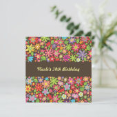 Spring Flowers 30th Birthday Party Invitation (Debout devant)