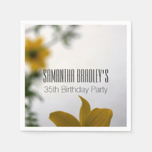 Spring Flowers 35th Birthday Party Paper Napkins Servet