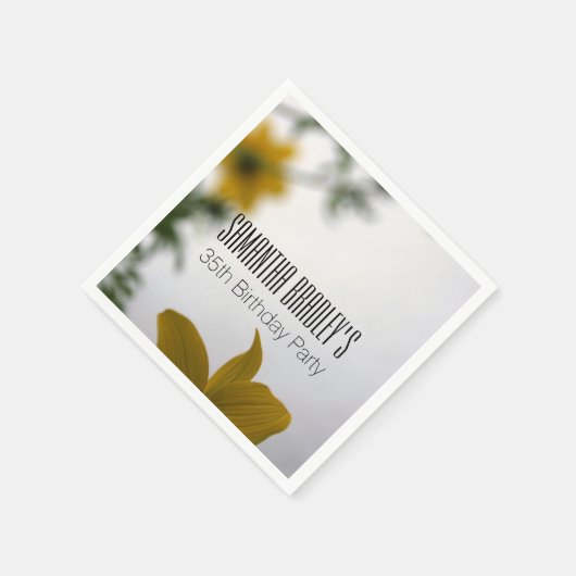 Spring Flowers 35th Birthday Party Paper Napkins Servet (Hoek)