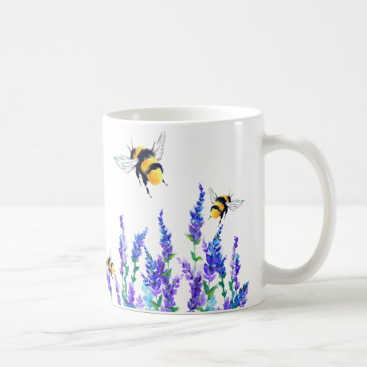 Spring Flowers and Bees Coffee Mok (Rechts)