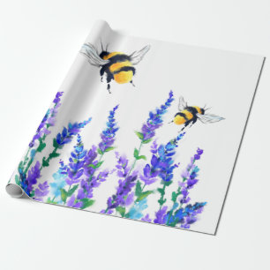 Spring Flowers and Bees Wrapping Paper Cadeaupapier