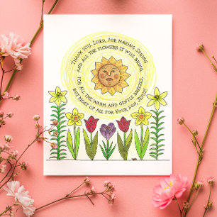 Spring Flowers and Jesus Inspiron Postcard Briefkaart