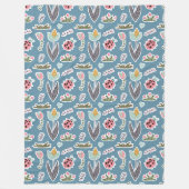 Spring Flowers and Ladybug Pattern Fleece Deken (Voorkant)