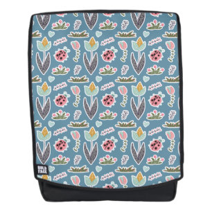Spring Flowers and Ladybug Pattern Rugtassen