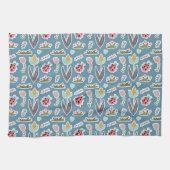 Spring Flowers and Ladybug Pattern Theedoek (Horizontaal)