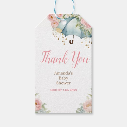 Spring Flowers Baby shower Bedankt Cadeaulabel (Voorkant)
