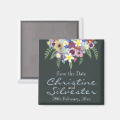 Spring Flowers, bewaar de datum Magneet (Voorkant / Achterkant)