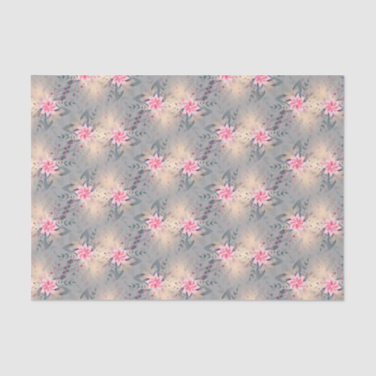 Spring Flowers Blossom roze Waterverf Tissuepapier (Voorkant)