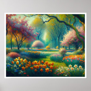 Spring Flowers Botanische Tuin Impressionist Poster