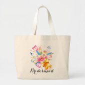 Spring Flowers Bridesmaid Gear Bag Grote Tote Bag (Voorkant)
