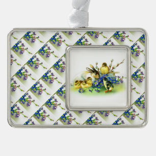 Spring Flowers, Chicks & Easter Bunny Ornament