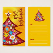 Spring Flowers Christmas Tree Party DIY Cadeau Lab Visitekaartjes (Voorkant /achterkant)
