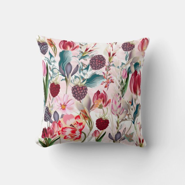 Spring Flowers Colorful Floral Pattern Kussen (Voorkant)