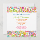 Spring Flowers Custom Bruids Douche Uitnodiging (Achterkant)