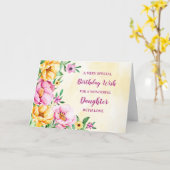 Spring Flowers Dochter Verjaardag Kaart (Gele Bloem)