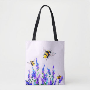 Spring Flowers en Flying Bees Canvas tas