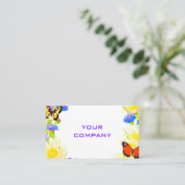 Spring Flowers en Vlinders Visitekaartje (Staand voorkant)