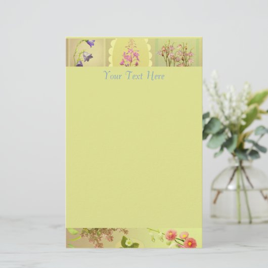 Spring Flowers Ephemera Stationery Briefpapier (Staand voorkant)